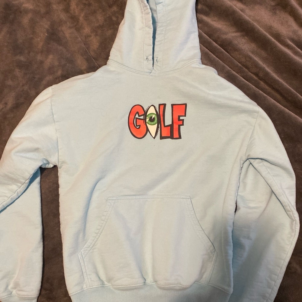 Golf Wang Light Blue Hoodie with Red Logo